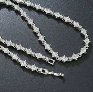 20" Mens 2ct Diamond Chain NecklaceTennis Silver 2 ct